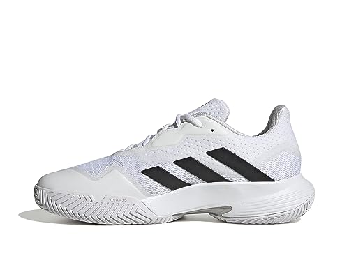 adidas CourtJam Control Tennis Shoes, Low Hombre, FTWR White/Core Black/Matte Silver, 45 1/3 EU