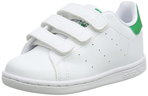adidas Stan Smith CF, Sneaker, Footwear White/Footwear White/Green, 35 EU