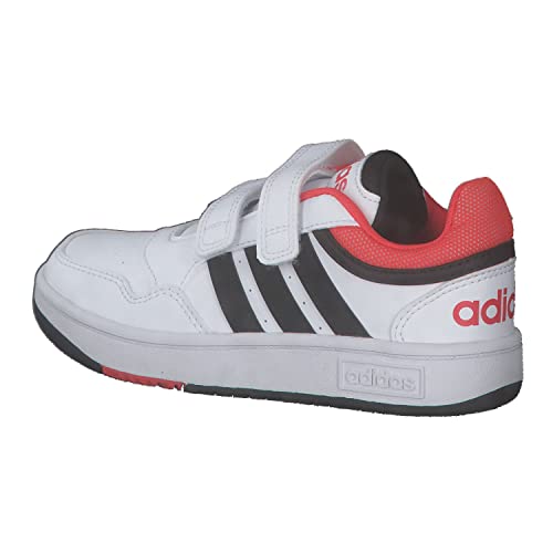 adidas Hoops Lifestyle Basketball Hook-and-Loop Shoes, Zapatillas, FTWR White/Core Black/Bright Red, 31.5 EU