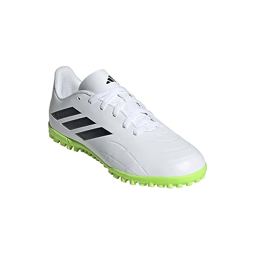 adidas Copa Pure.4 TF J, Football Shoes (Turf), FTWR White/Core Black/Lucid Lemon, 34 EU