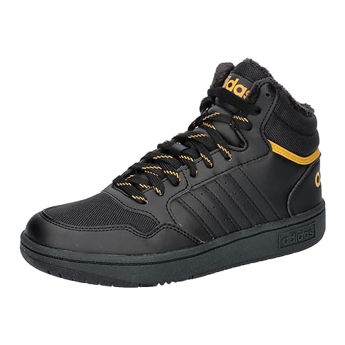 adidas Hoops Mid 3.0 Shoes Kids, Zapatillas, Core Black/Core Black/Preloved Yellow, 36 EU