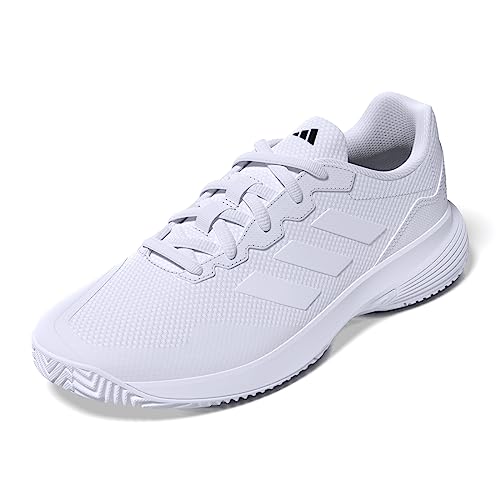 adidas Gamecourt 2 M, Shoes-Low Hombre, FTWR White/FTWR White/Matte Silver, 43 1/3 EU